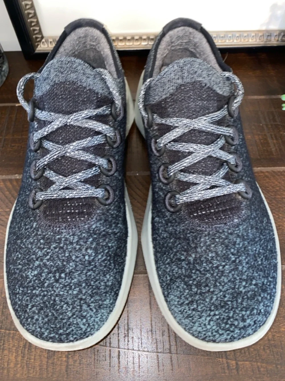 Allbirds Women's Wool Dasher 2 Mizzle Dark Gray Knit Lace-Up Sneakers Size 9